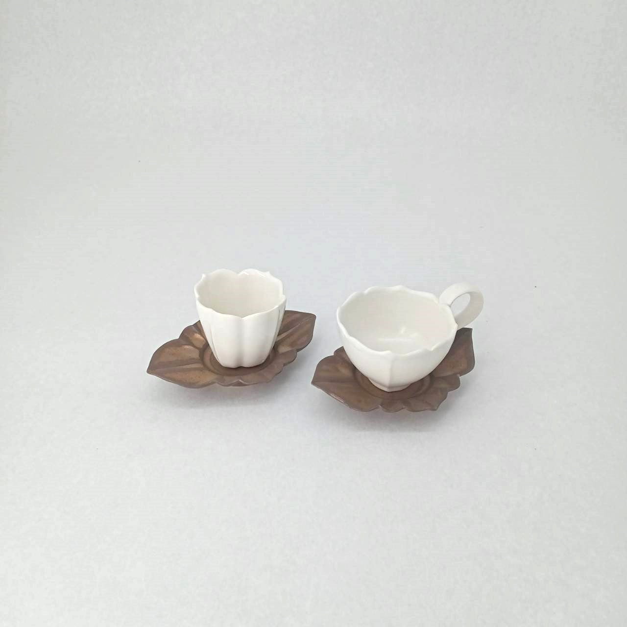 金彩釉　稜花エスプレッソカップ　ソーサー