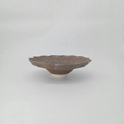 いぶし金彩釉 稜花スープリム皿