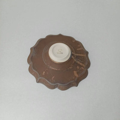 いぶし金彩釉 稜花スープリム皿